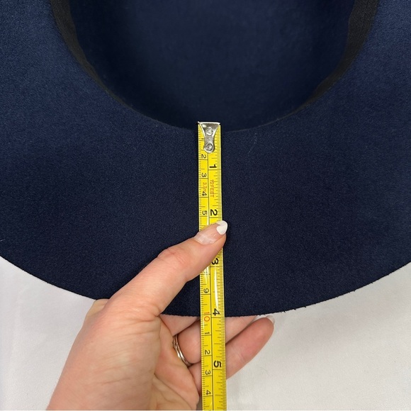 San Diego Hat Co Four Buttons Wool Felt Floppy Fedora Boho Navy O/S Fall Hat - Picture 10 of 12